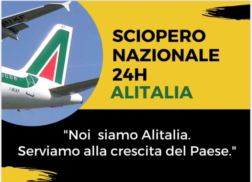 Sciopero nazionale dipendenti Alitalia 13 dicembre 2019