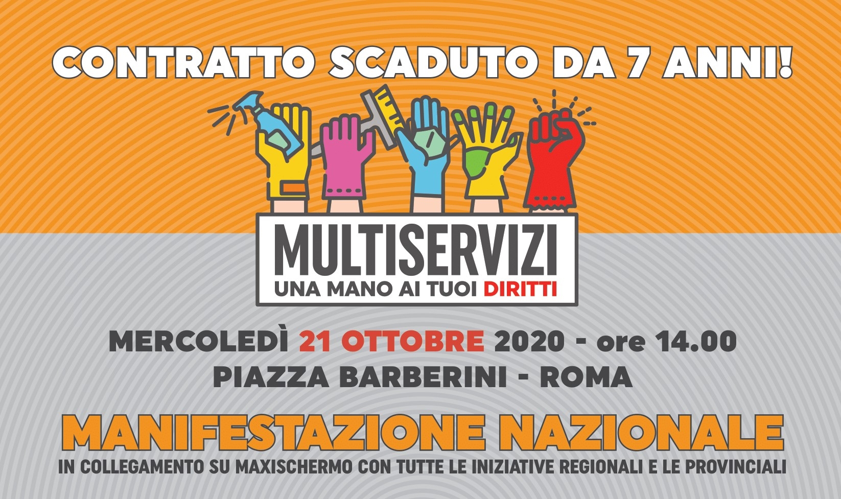 Contratto Multiservizi: il 21 ottobre manifestazione unitaria a Roma