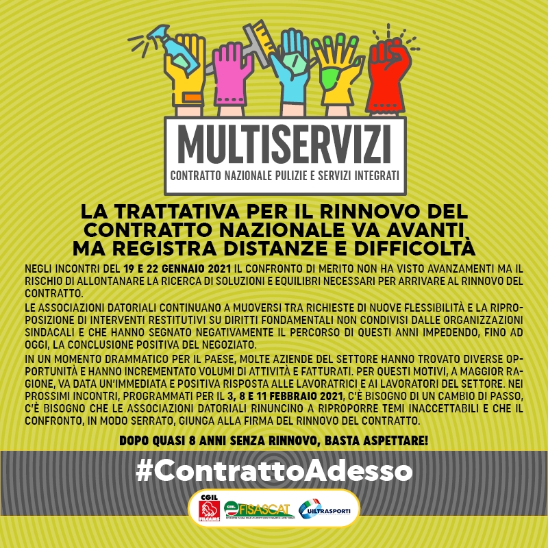 La Trattativa per il rinnovo del contratto nazionale va avanti ma registra distanze e difficoltà