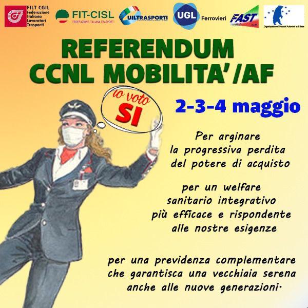 ? 2-3-4 maggio; Referendum CCNL Mobilità AF