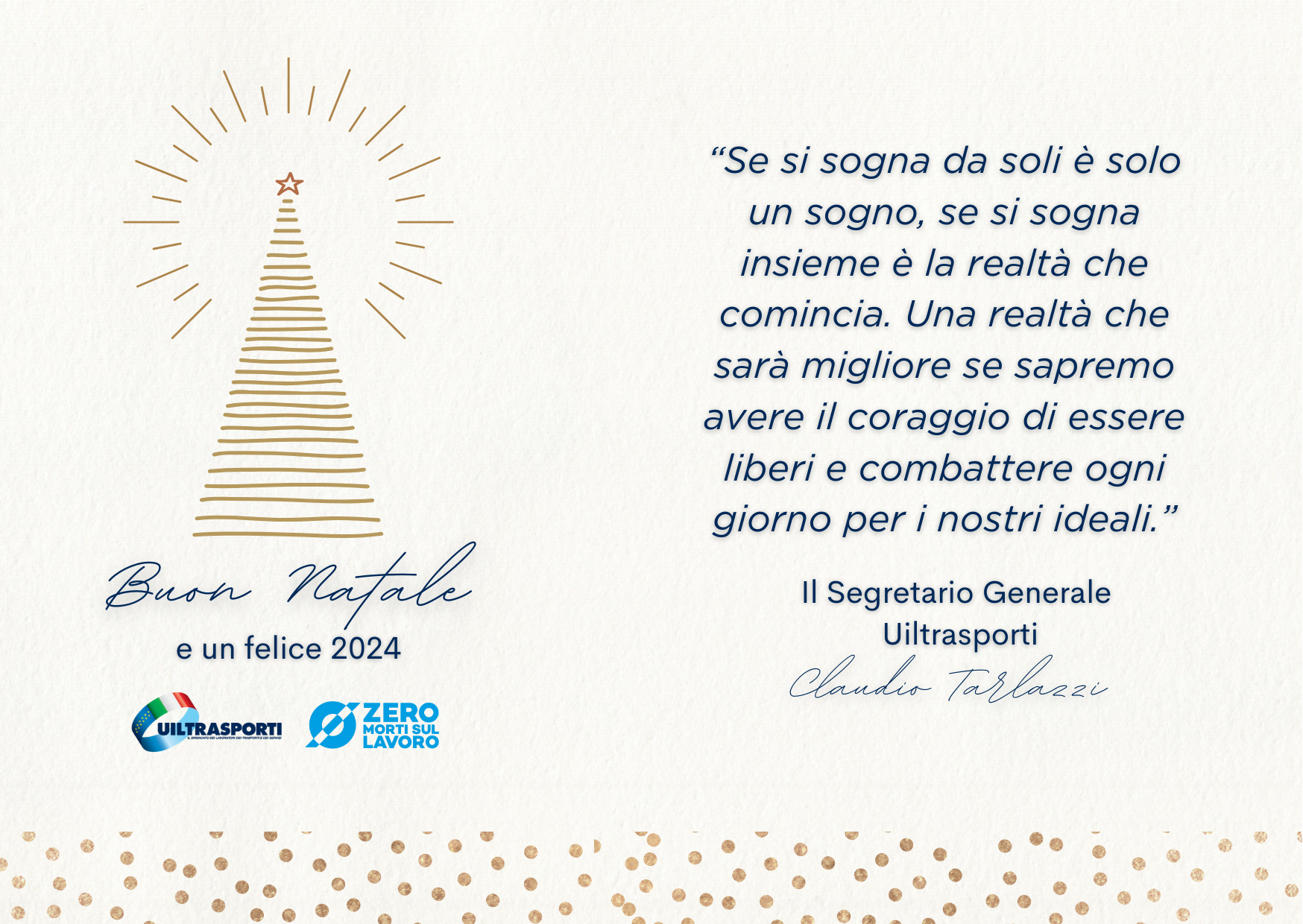 Il messaggio di fine anno del Segretario Generale Claudio Tarlazzi