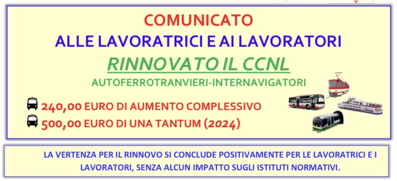 🔵 Rinnovo CCNL Autoferrotranvieri - Internavigatori