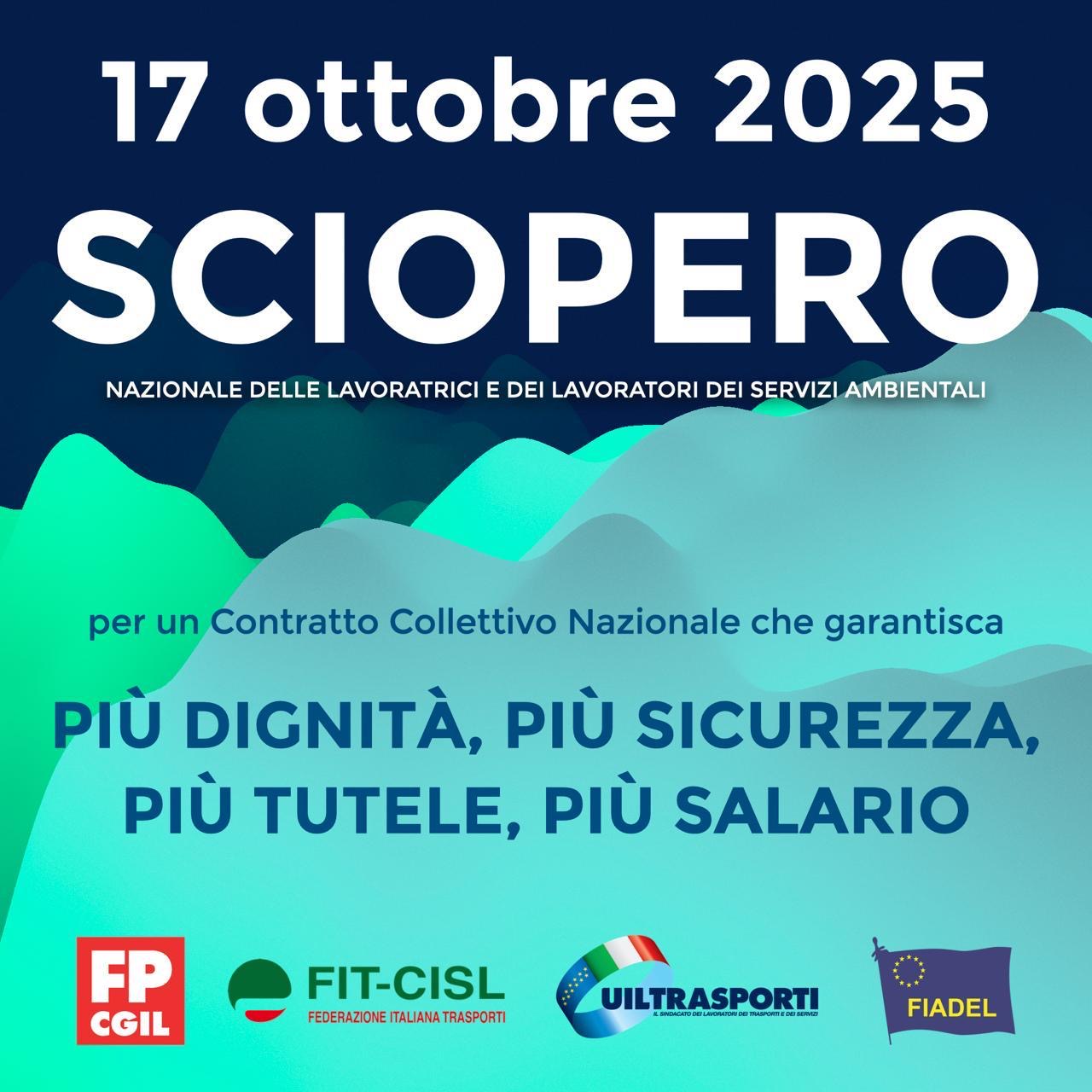 Servizi Ambientali: il 17 ottobre è sciopero nazionale