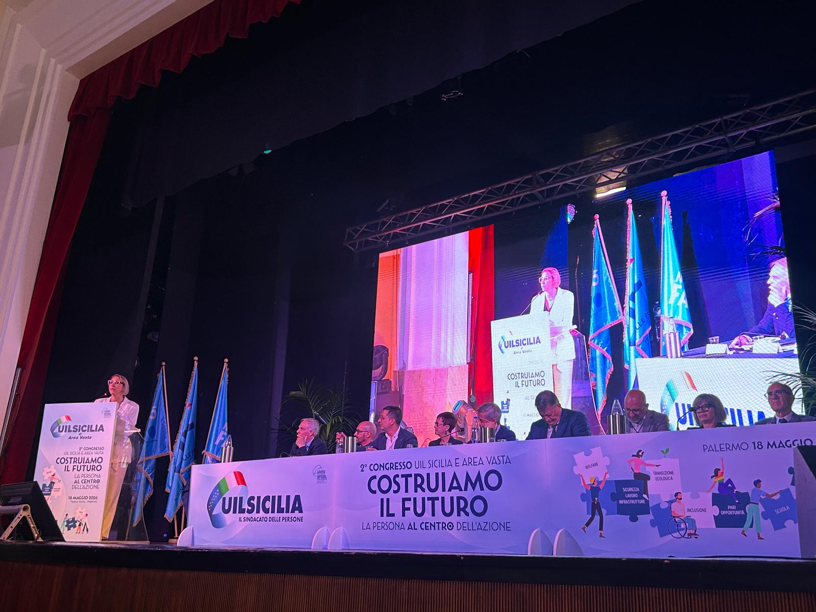 la Segretaria Generale Uiltrasporti Sicilia, Katia Di Cristina, al 2° Congresso Uil Sicilia e Area Vasta